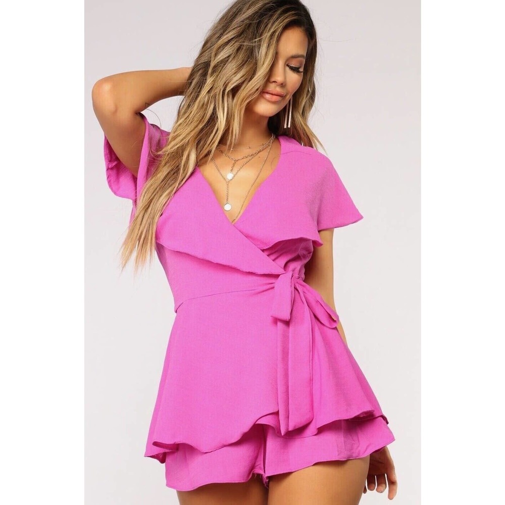 DO + BE Got My Ruffles On Your Mind Romper - Orchid SZ M